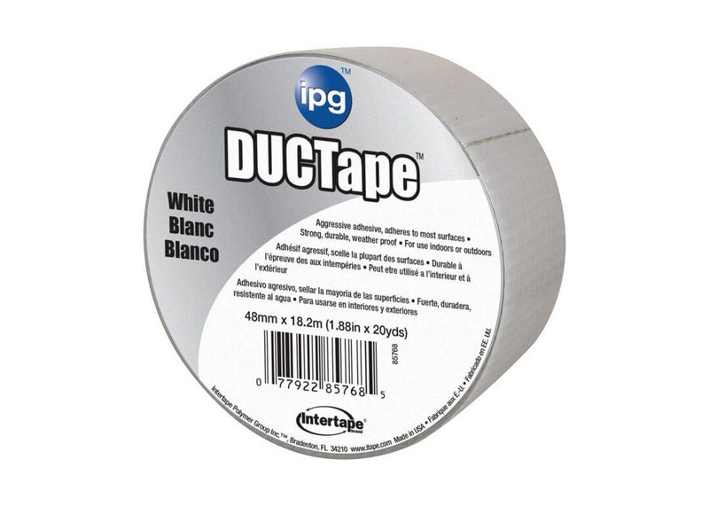 IPG 6720WHT JobSite DUCTape, Colored Duct Tape, 1.88" x 20 yd, White (Single Roll) - Image 2
